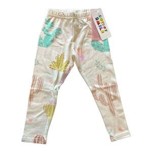 NWT Dot Dot Smile Cactus Print Light Pink Leggings 2T